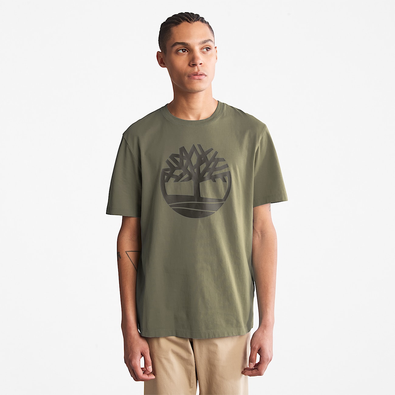 T-shirt à logo arbre Kennebec River pour homme en vert foncé - 1