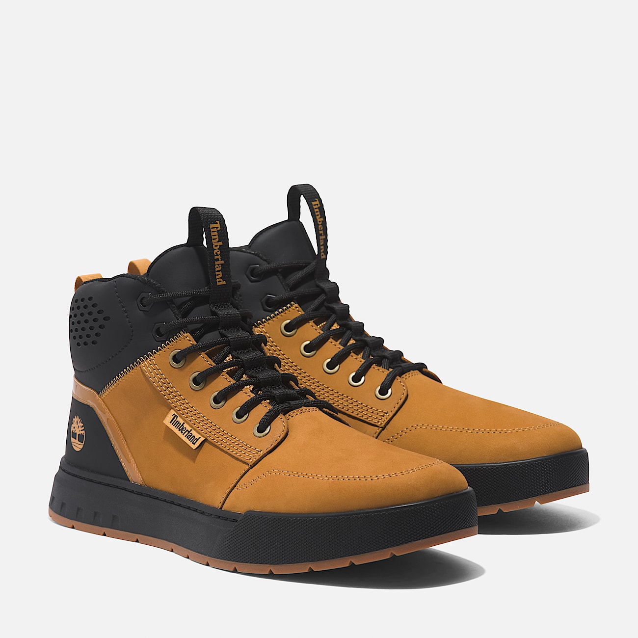 Maple Grove Mid Lace-Up Trainer for Men in Black & Yellow - 4