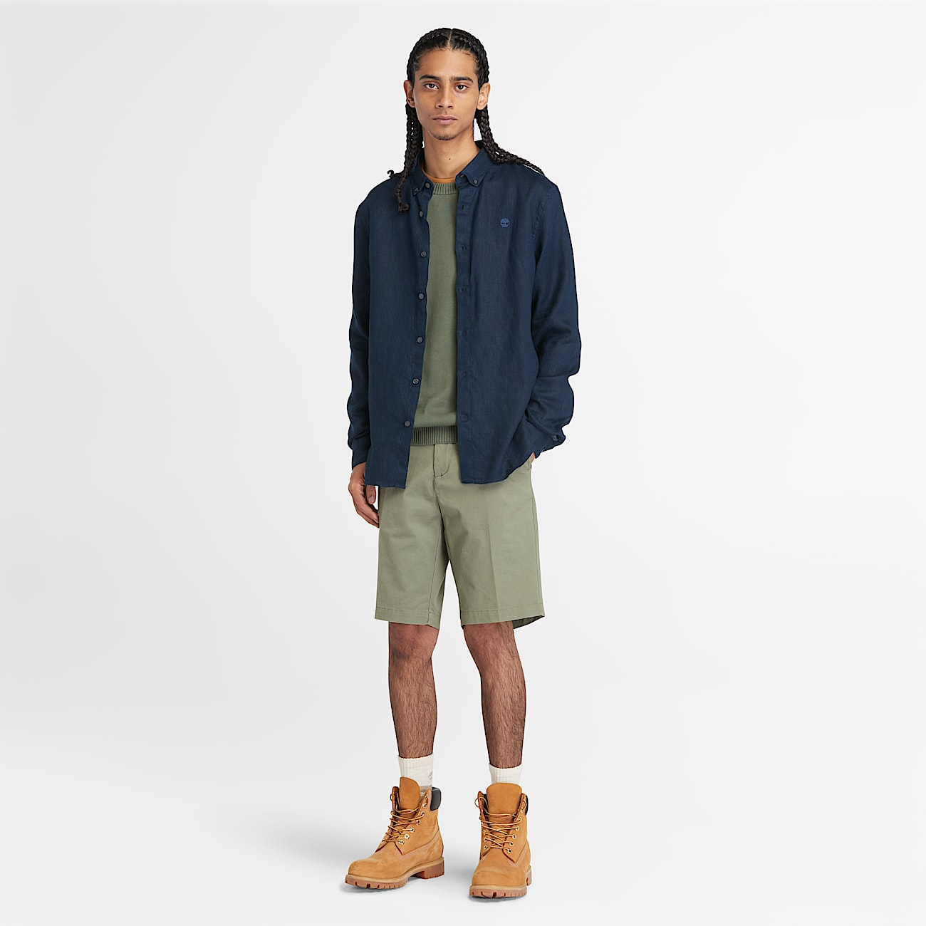 Chemise en lin Mill Brook pour homme en bleu foncé - 2
