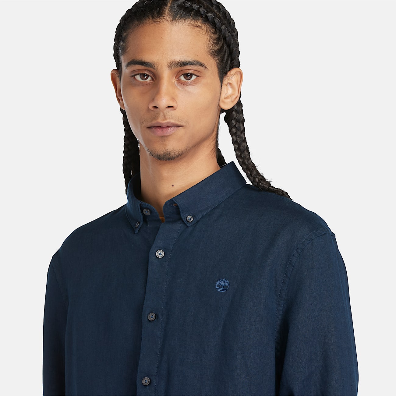 Chemise en lin Mill Brook pour homme en bleu foncé - 3