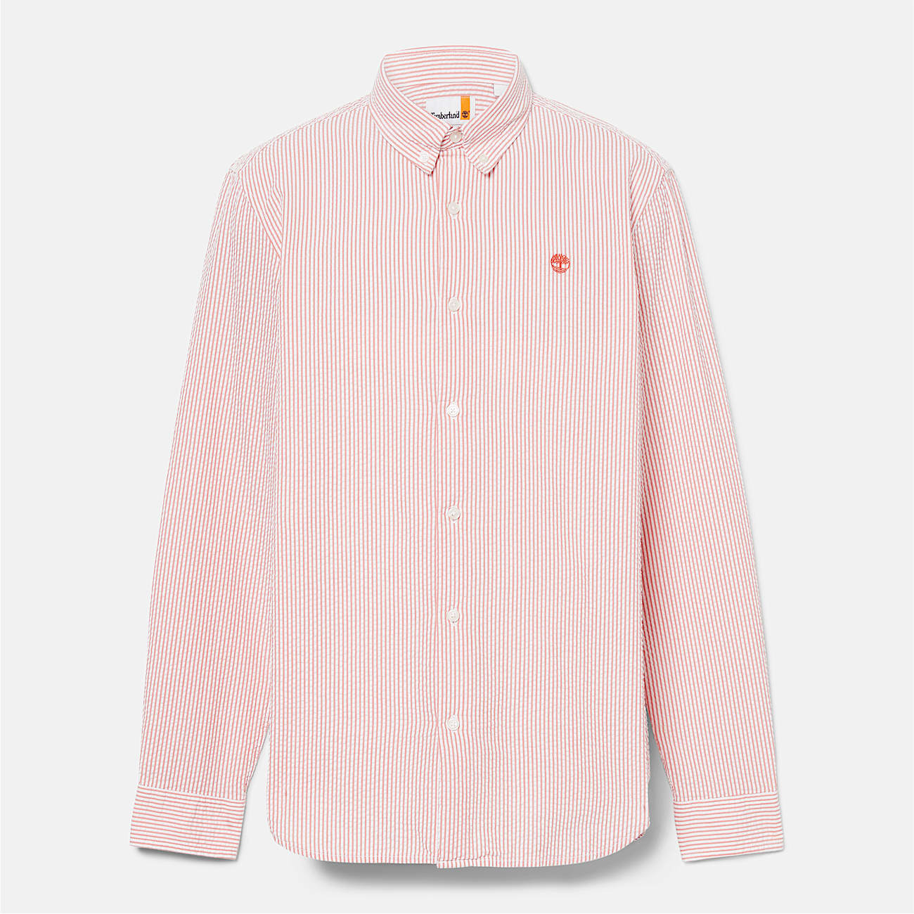 Gestreiftes Seersucker-Hemd für Herren in Pink