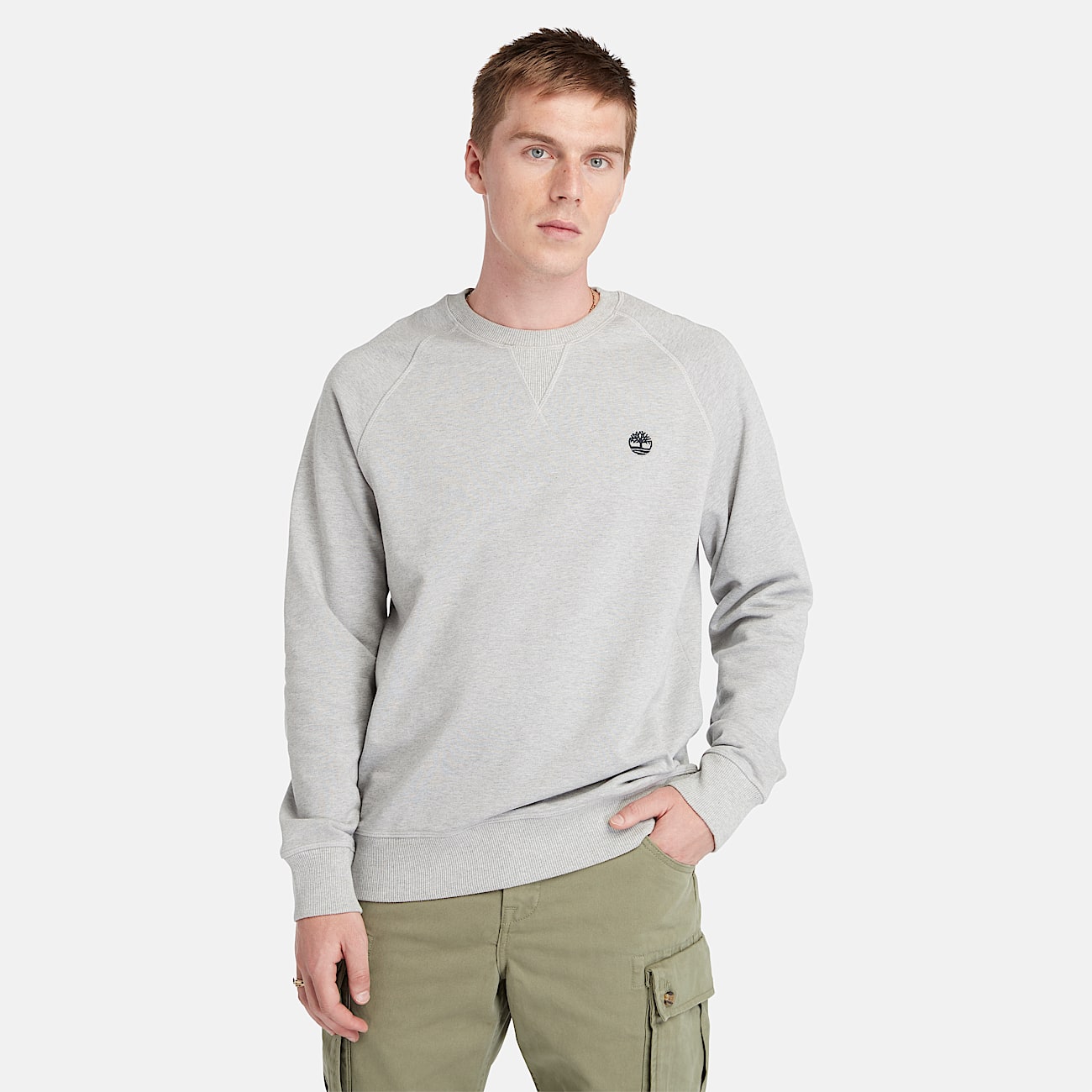 Exeter River Loopback Crewneck Sweatshirt for Men in Grey