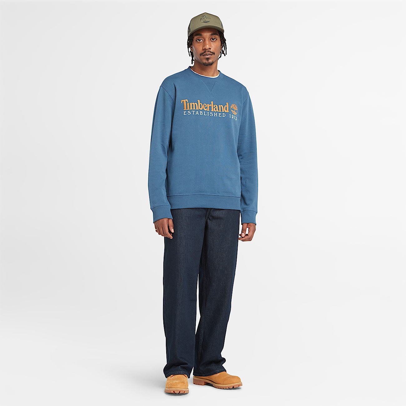 Established 1973 Embroidered Logo Crewneck Sweatshirt for Men in Dark Blue - 2
