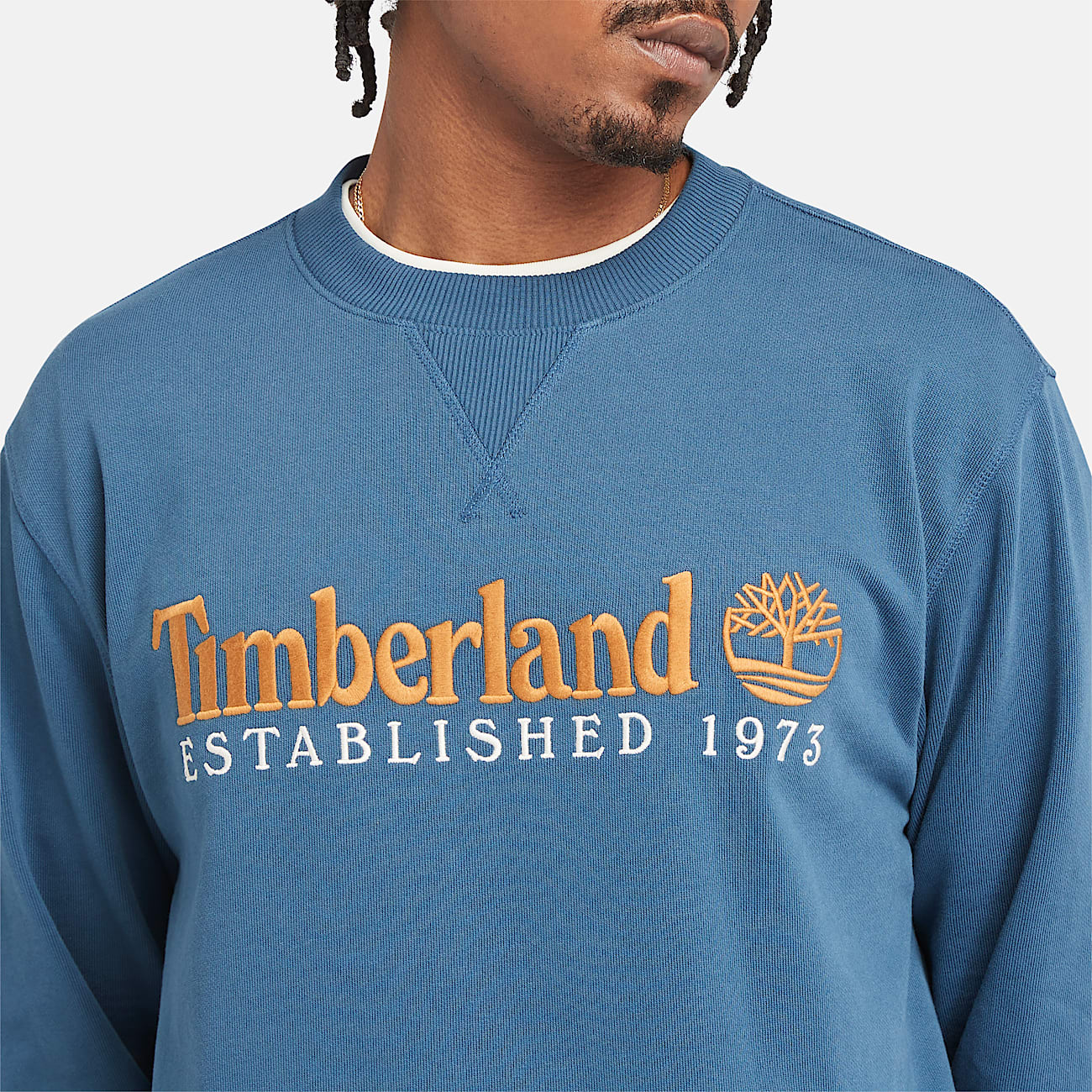 Established 1973 Embroidered Logo Crewneck Sweatshirt for Men in Dark Blue - 3