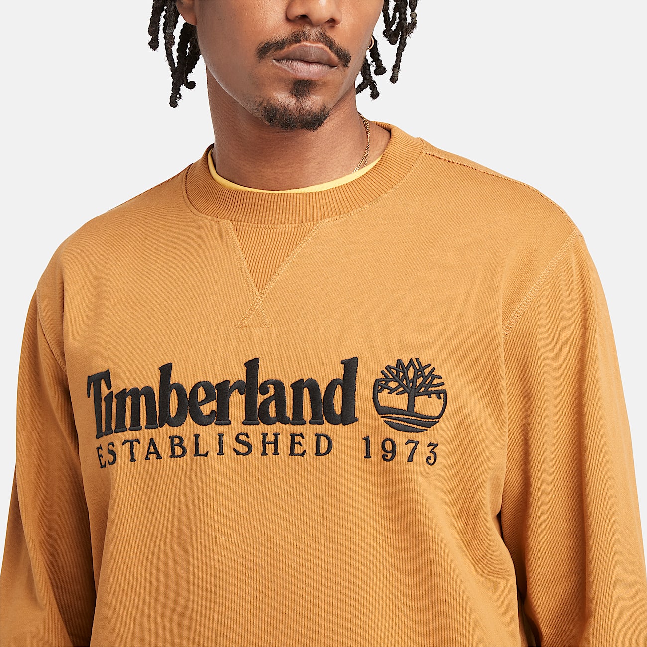 Sweatshirt mit Rundhalsausschnitt und gesticktem „Established 1973“-Logo für Herren in Gelb - 3