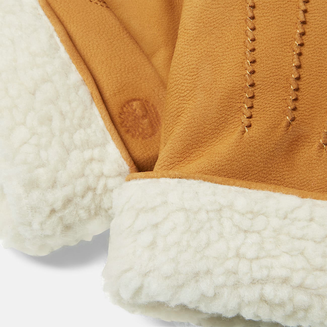 Lederhandschuhe mit hochflorigem Fleece für Damen in Gelb - 2