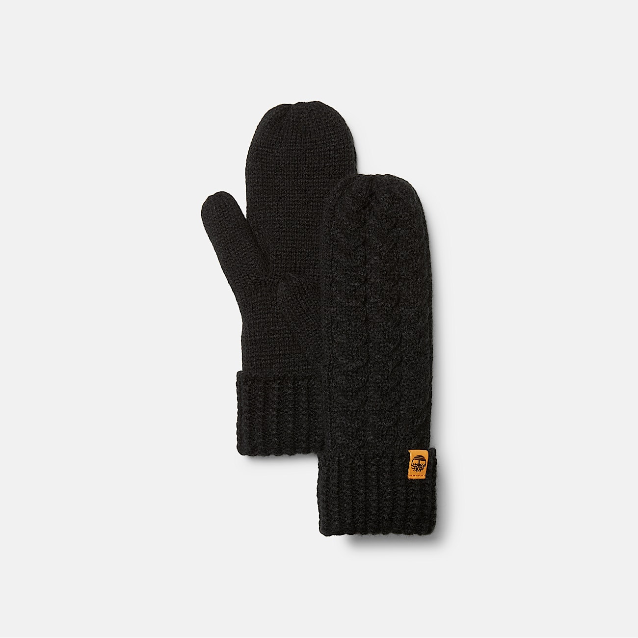 Strickhandschuhe mit Zopfmuster für Damen in Schwarz - 1