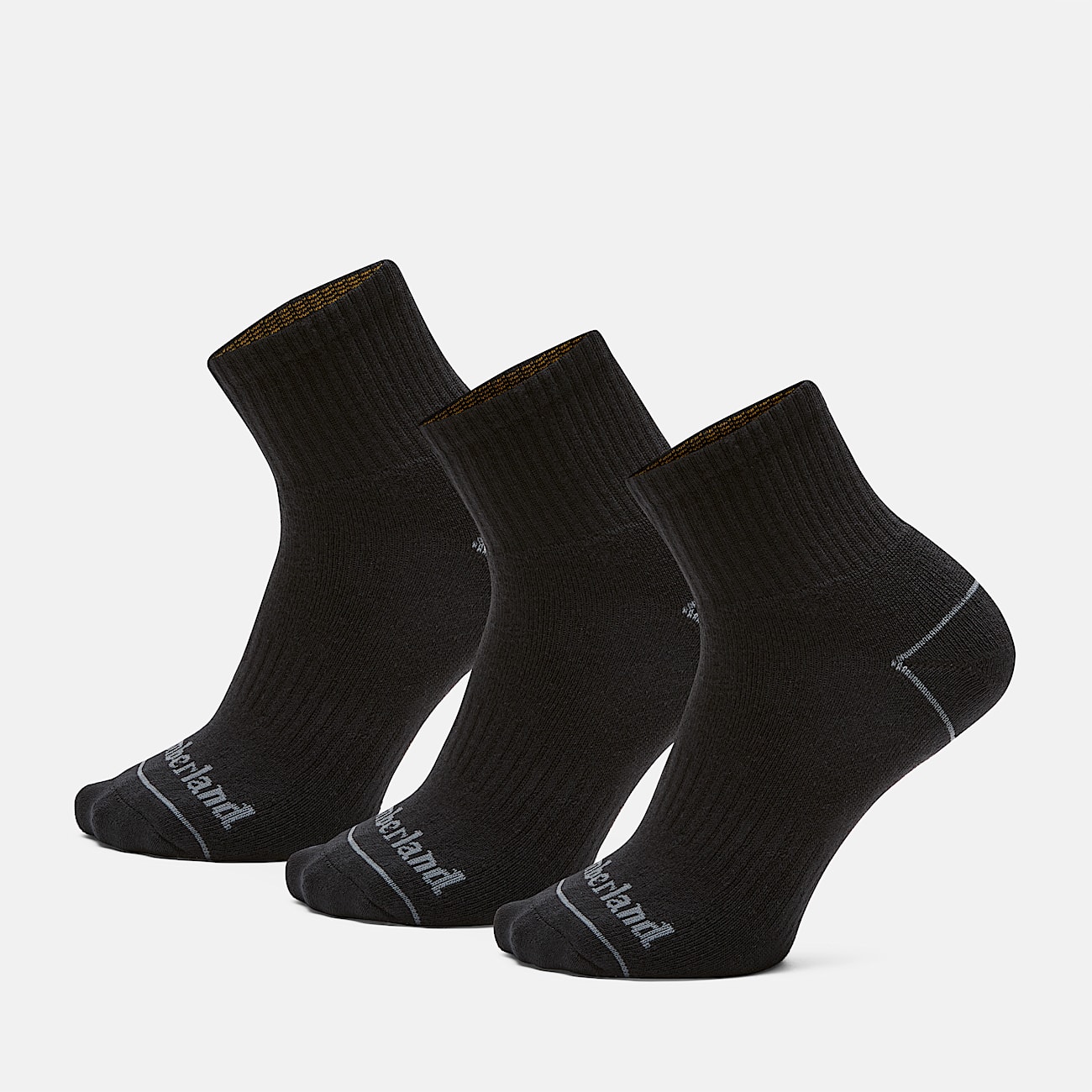 All Gender 3 Pair Pack Bowden Cushioned Quarter Crew Socks in Black