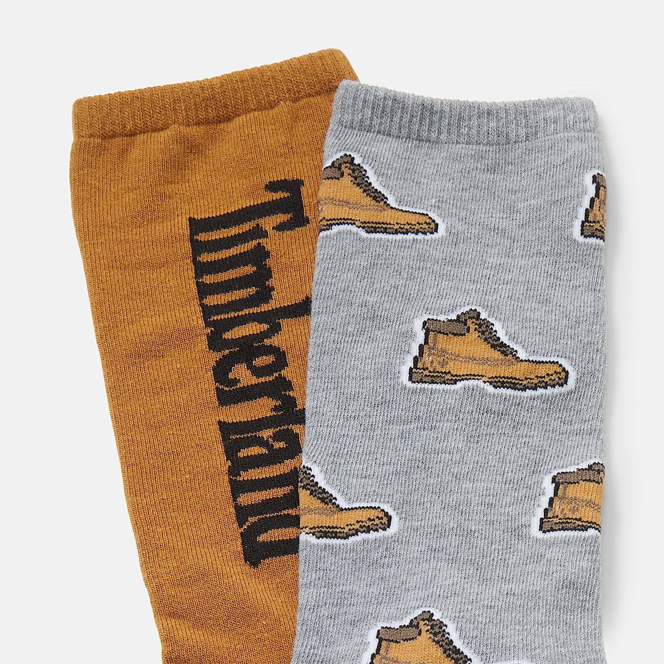 2-pack uniseks halfhoge sokken met all-over print in donkergeel