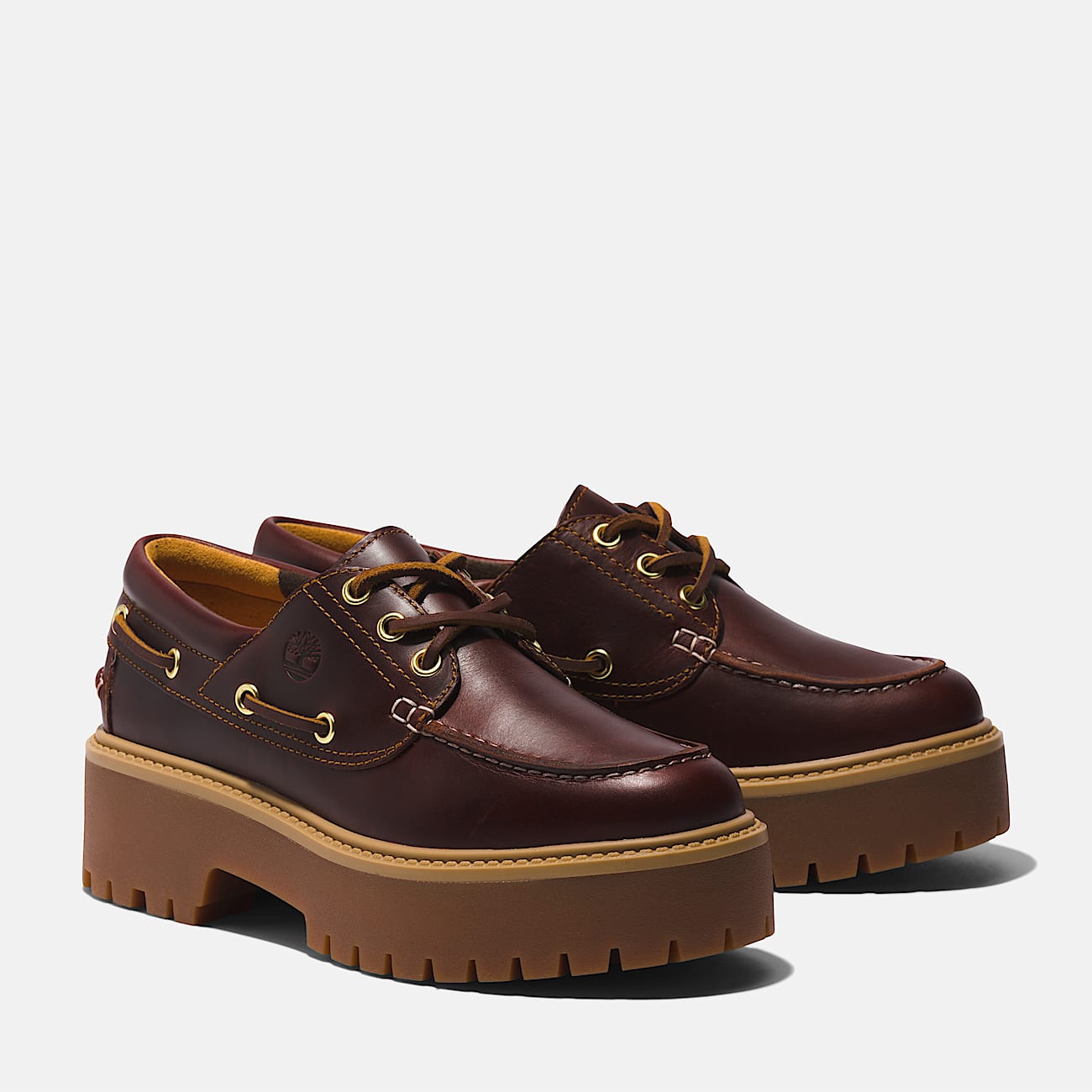 Chaussure bateau Stone Street pour femme en marron foncé - 4