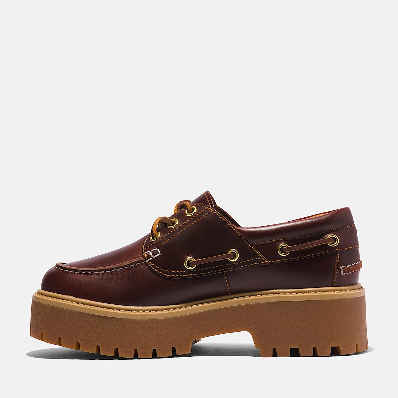 Chaussure bateau Stone Street pour femme en marron foncé - 6