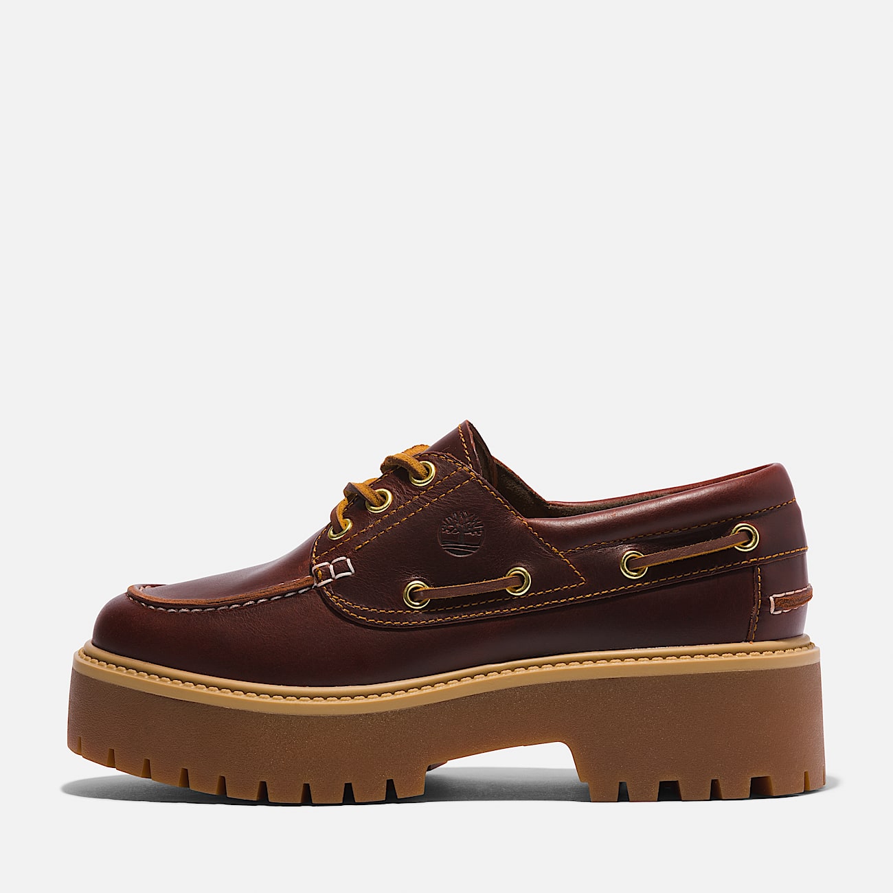 Chaussure bateau Stone Street pour femme en marron foncé - 8