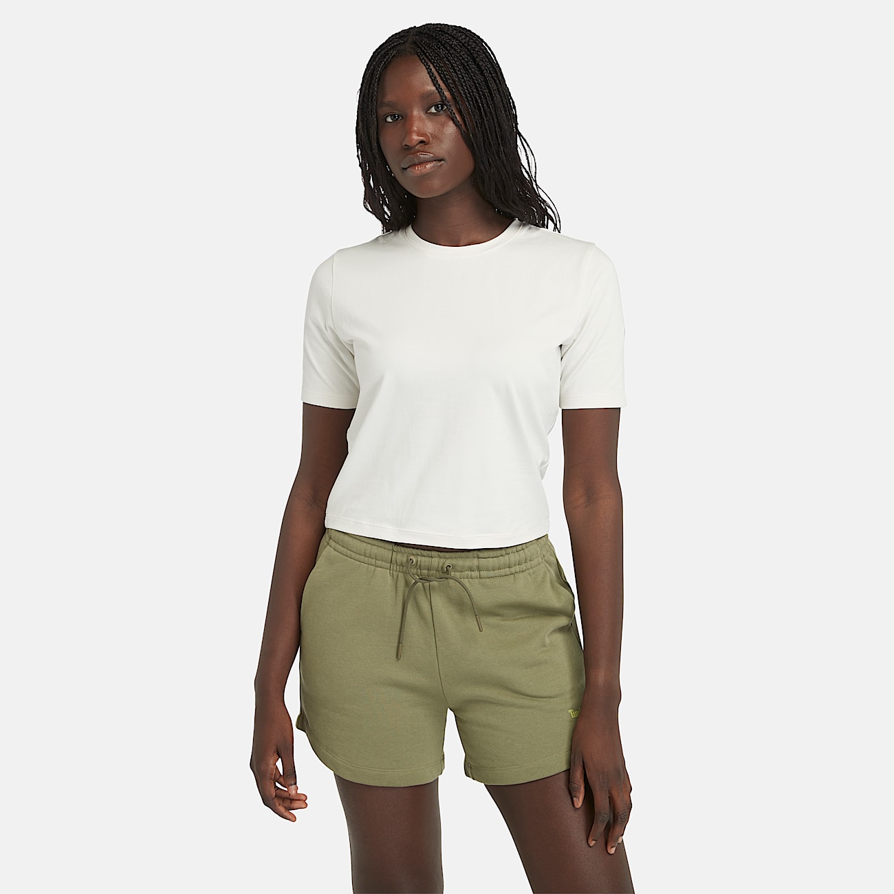 T-shirt Corta a Maniche Corte da Donna in bianco