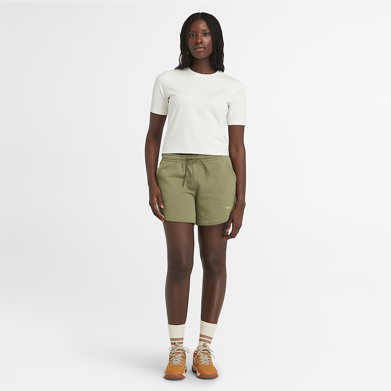 T-shirt Corta a Maniche Corte da Donna in bianco