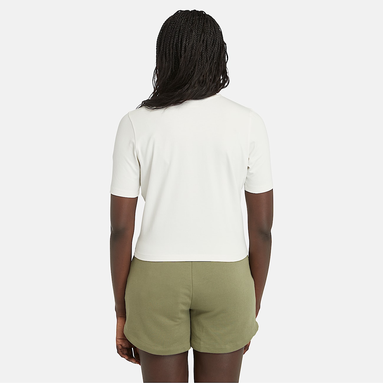 T-shirt Corta a Maniche Corte da Donna in bianco