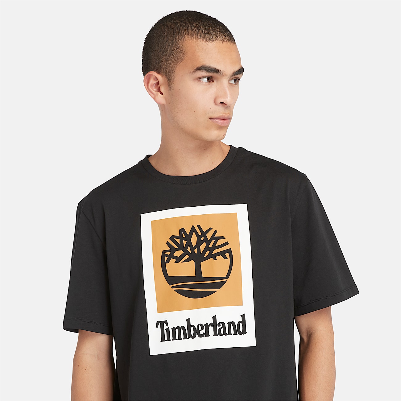 Uniseks Stack Logo T-shirt in zwart - 4