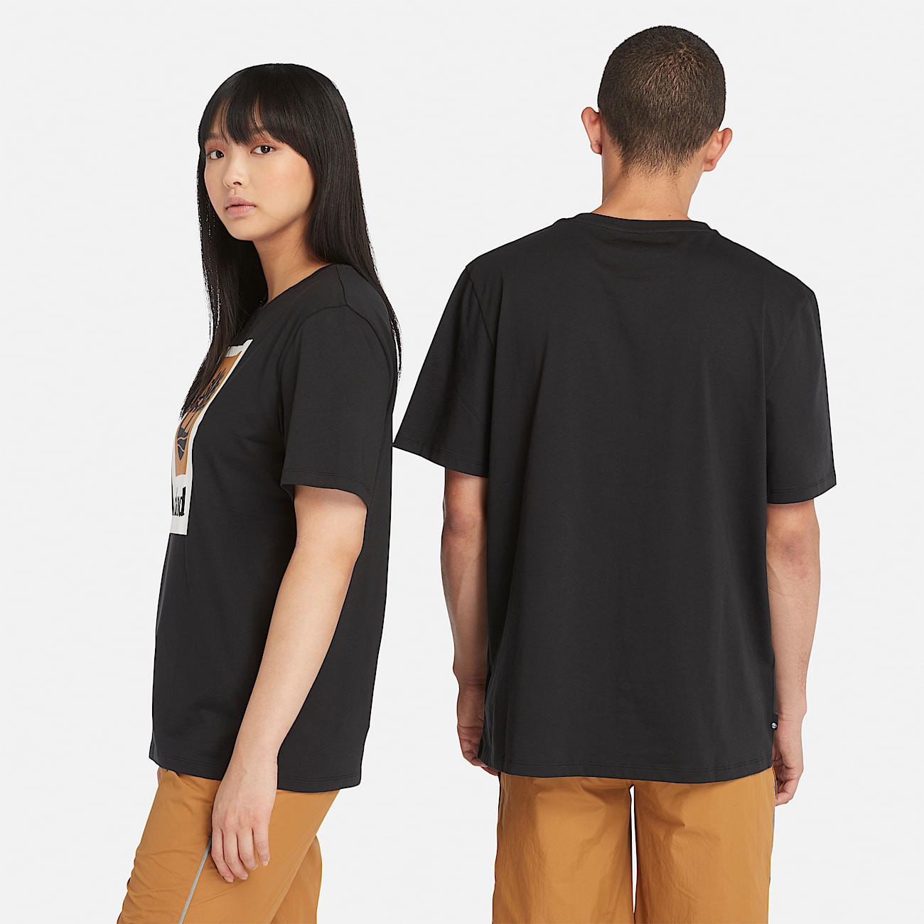 Uniseks Stack Logo T-shirt in zwart - 2