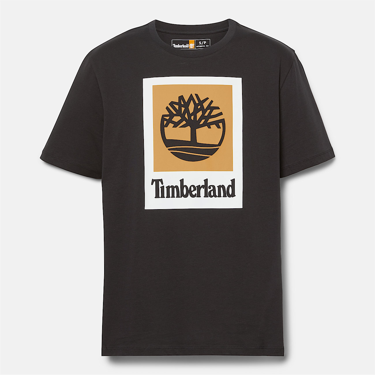 Uniseks Stack Logo T-shirt in zwart - 5