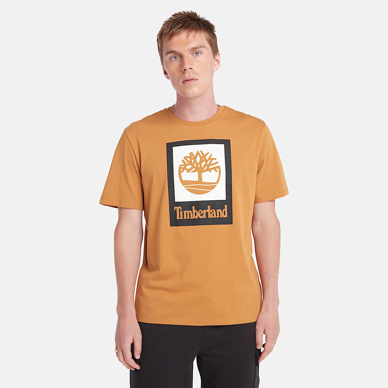 T-shirt Stack Logo All Gender in giallo