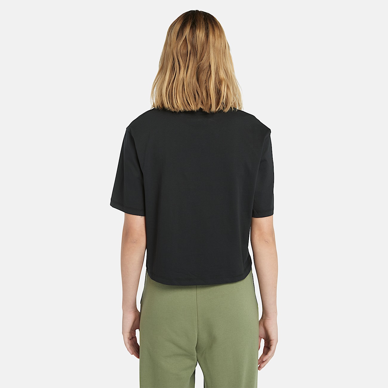 Stack Logo T-shirt met korte mouwen voor dames in zwart