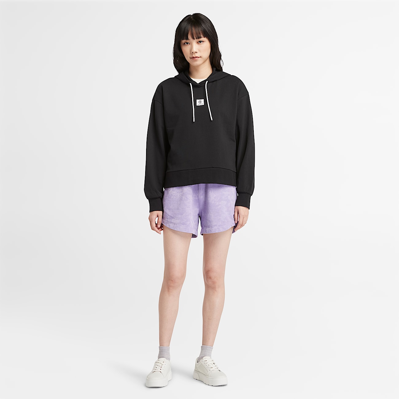 Loop Back Hoodie for Women in Black
