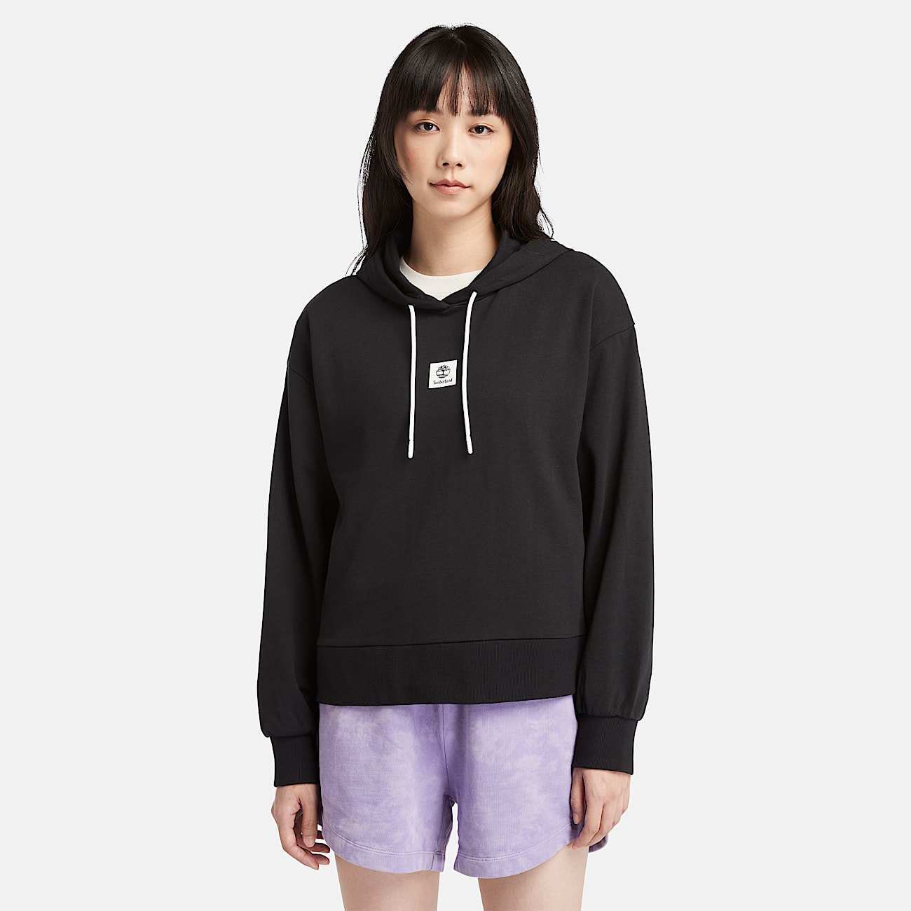 Loop Back Hoodie for Women in Black