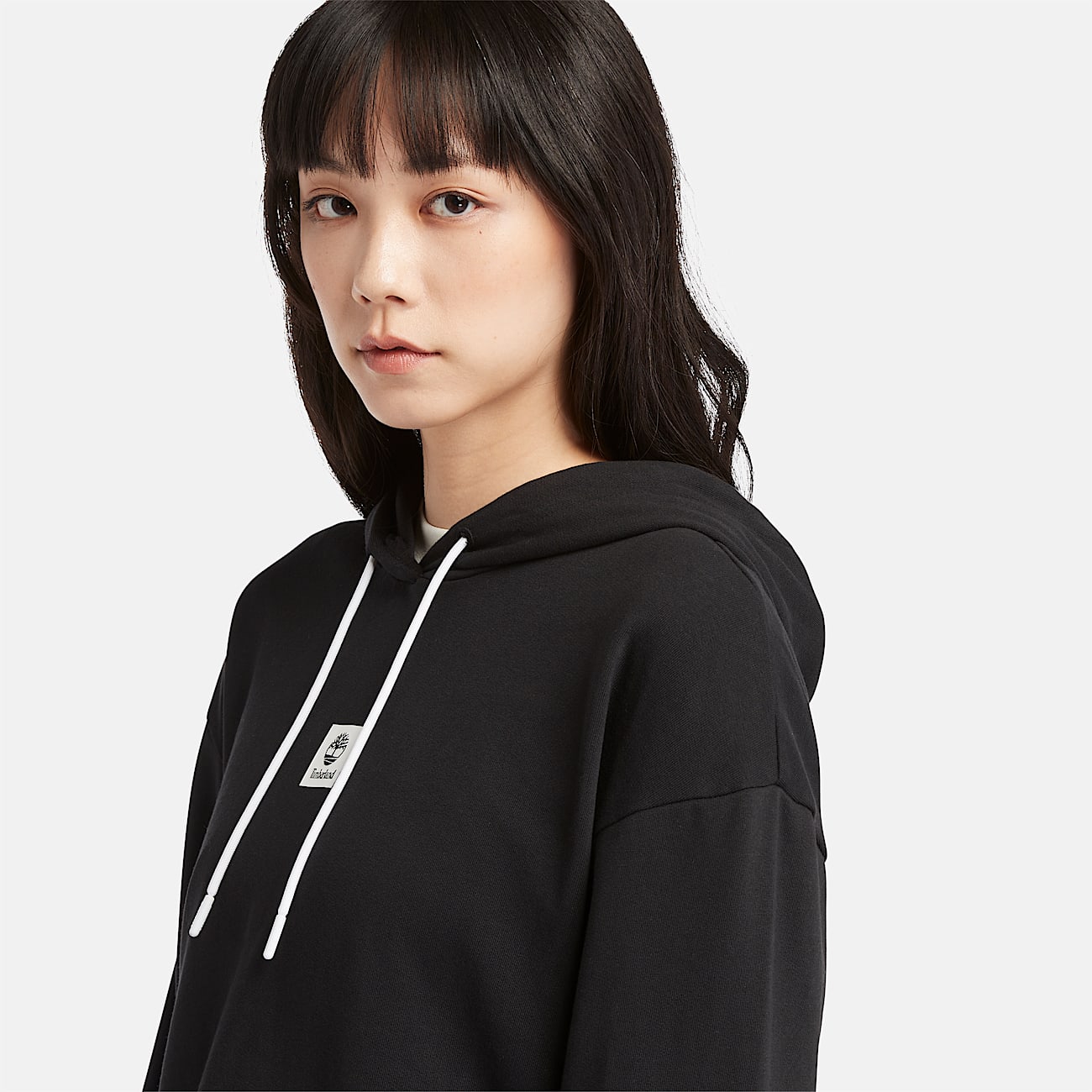 Loop Back Hoodie for Women in Black