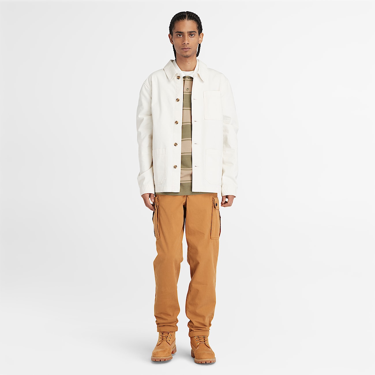 Verwaschene Kempshire Chore Canvas-Jacke für Herren in Weiß - 2