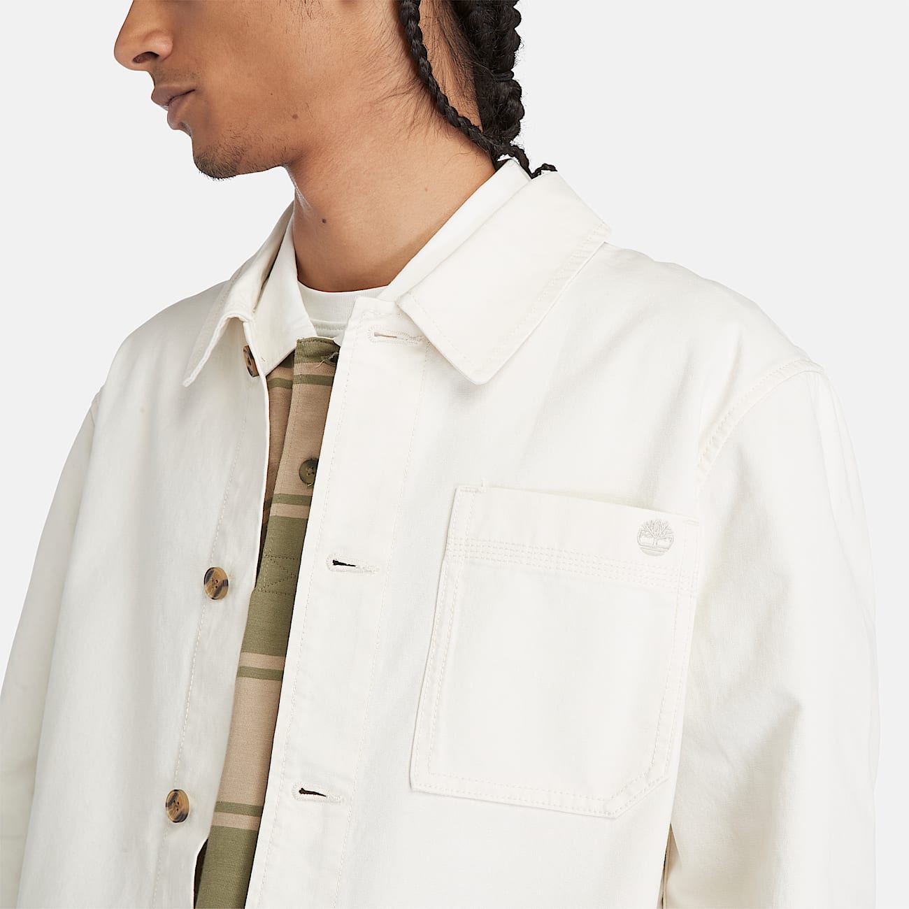 Verwaschene Kempshire Chore Canvas-Jacke für Herren in Weiß - 3