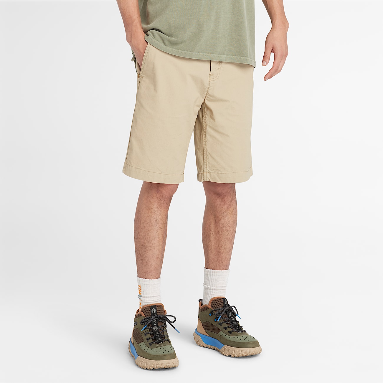 Claremont Poplin Chino Shorts for Men in Beige
