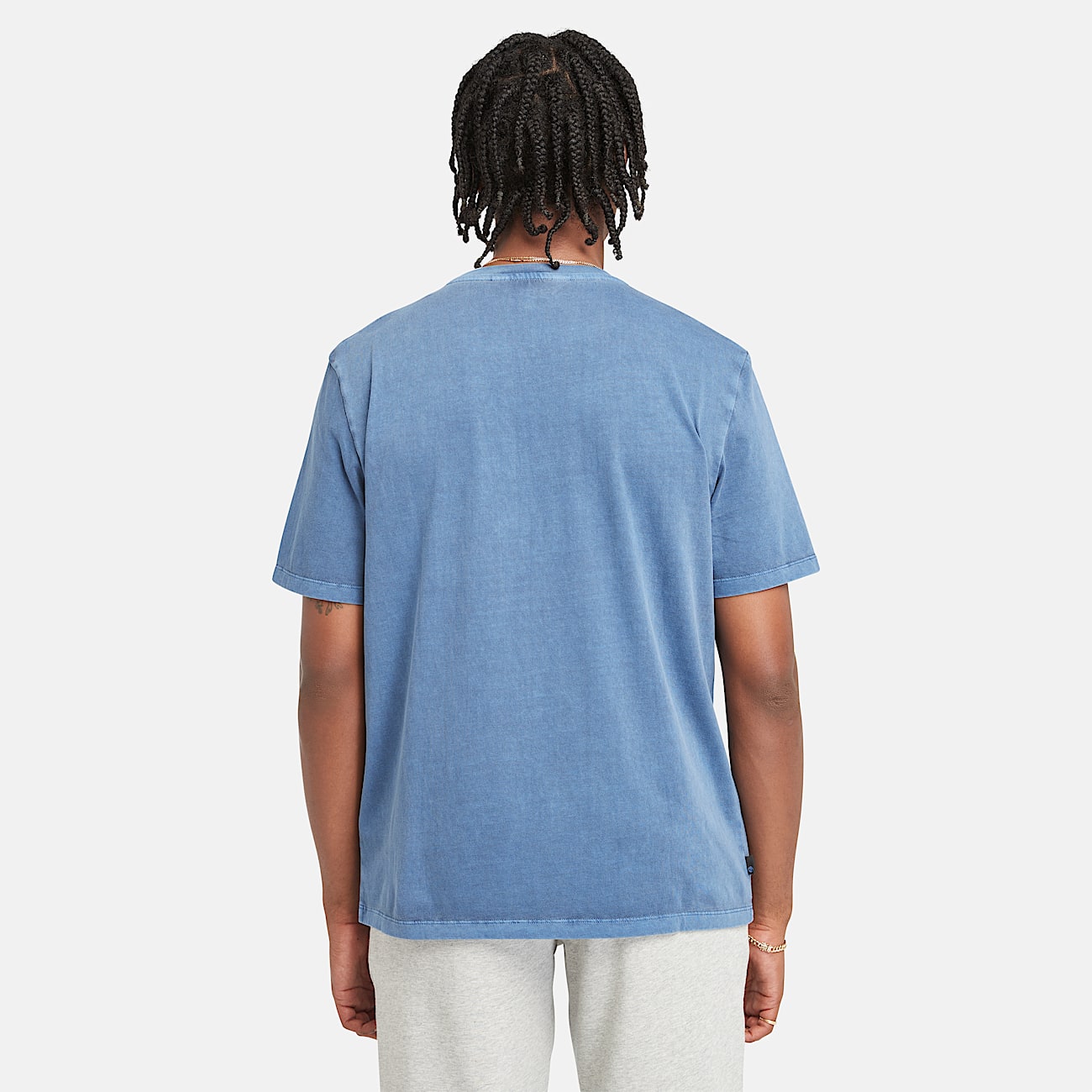 T-shirt Tinta in Capo con Logo Merrymack River da Uomo in blu scuro - 4