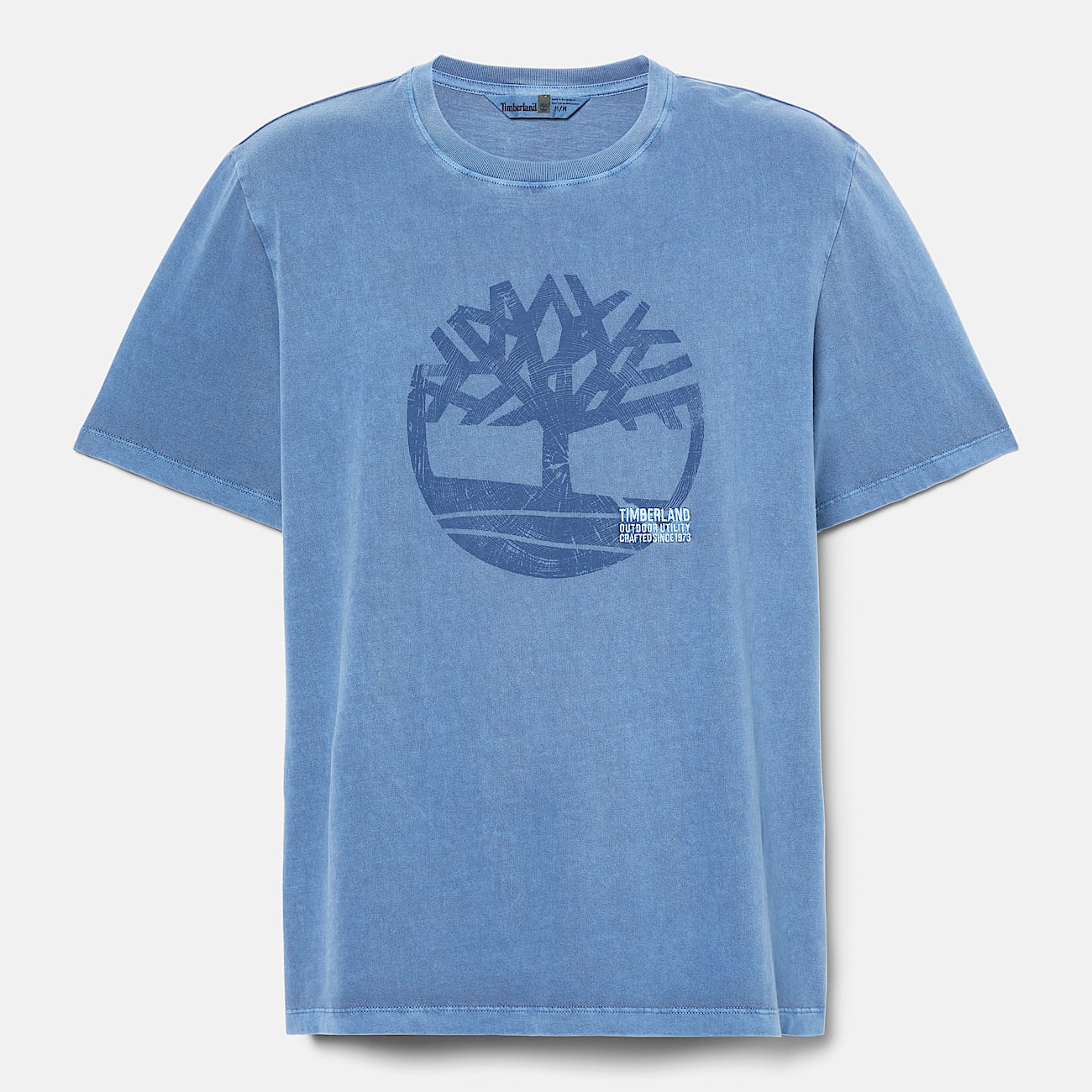 T-shirt Tinta in Capo con Logo Merrymack River da Uomo in blu scuro - 5