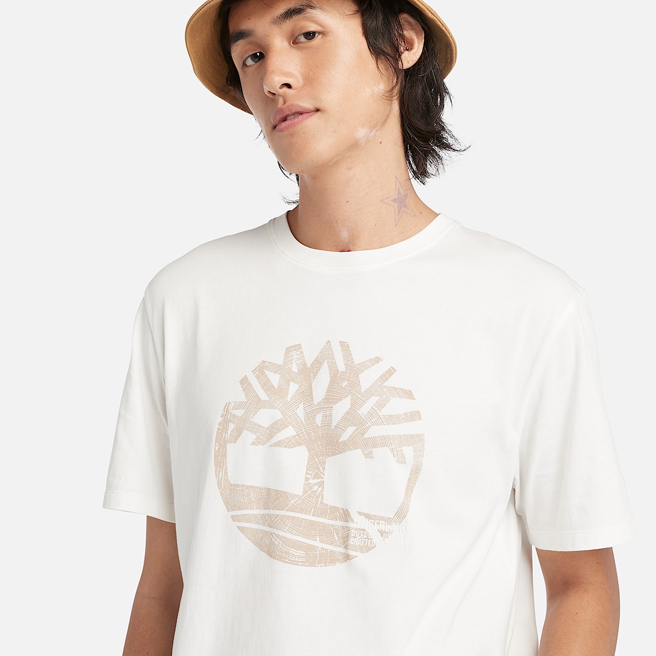 Merrymack River Garment Dye Logo T-Shirt for Men in Undyed - 3