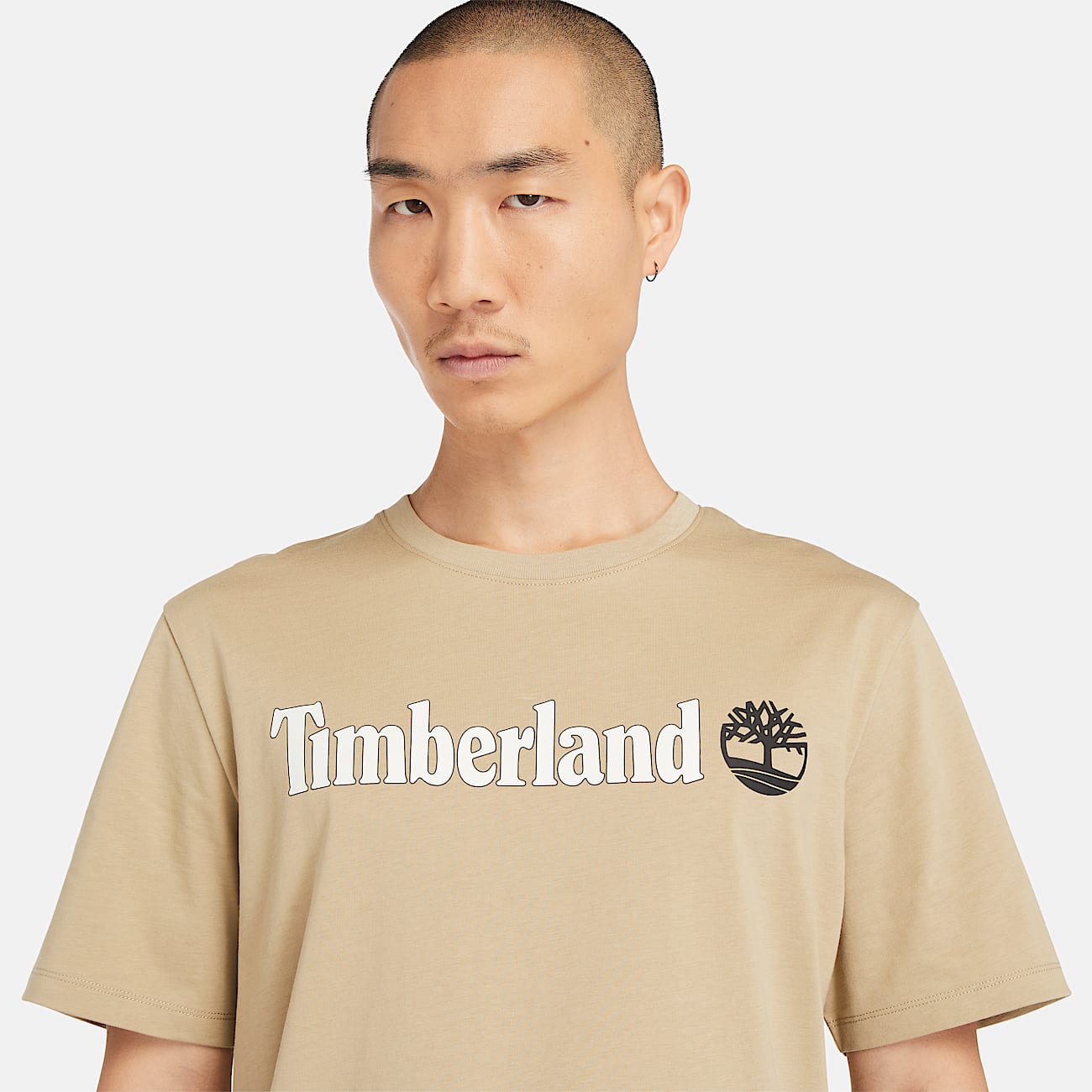 Kennebec River Linear Logo Short Sleeve T-Shirt for Men in Beige - 3
