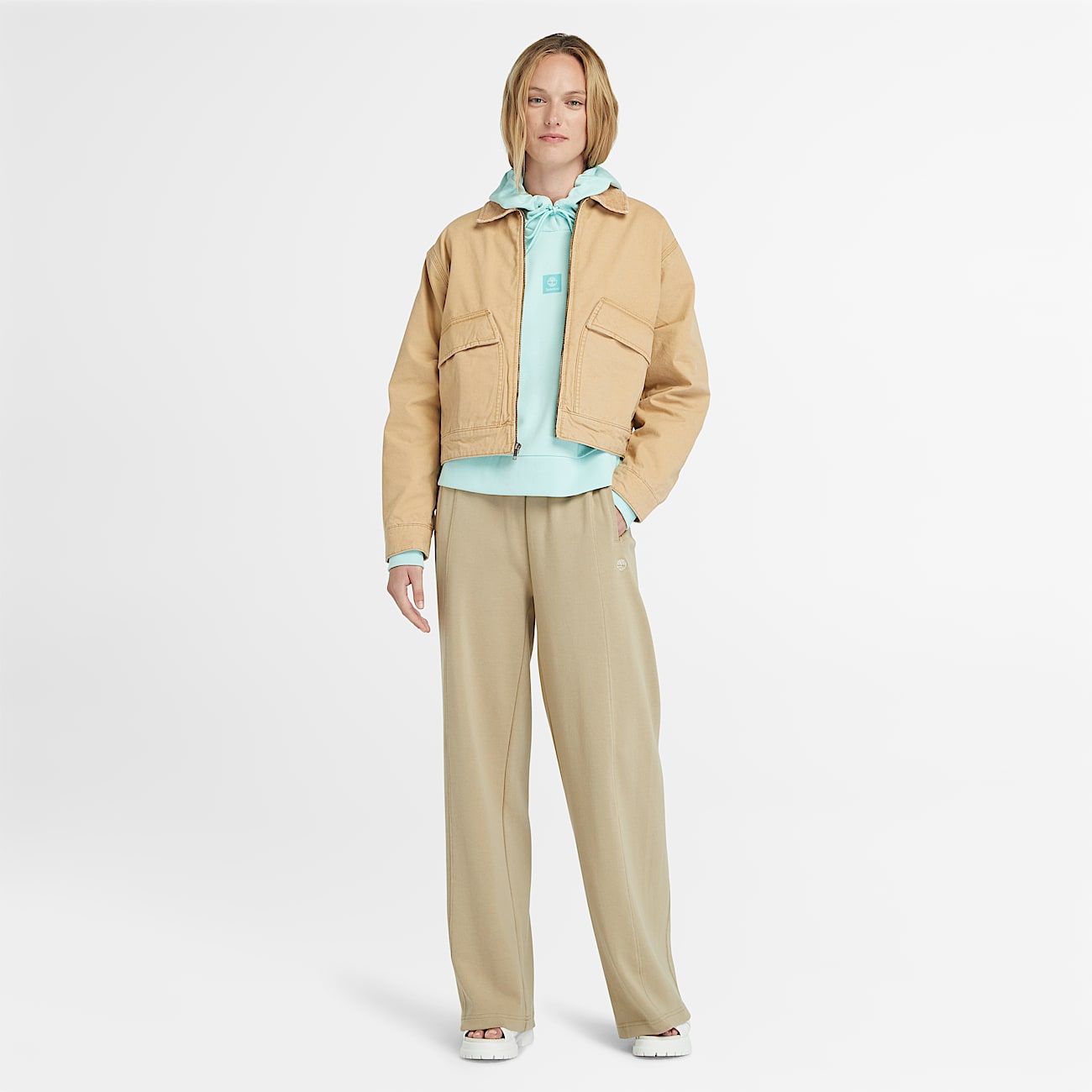 Strafford bomberjack van verwassen canvas voor dames in geel - 4