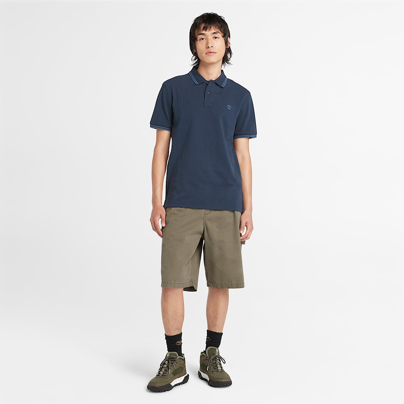 Millers River Tipped Pique Polo for Men in Dark Blue - 2