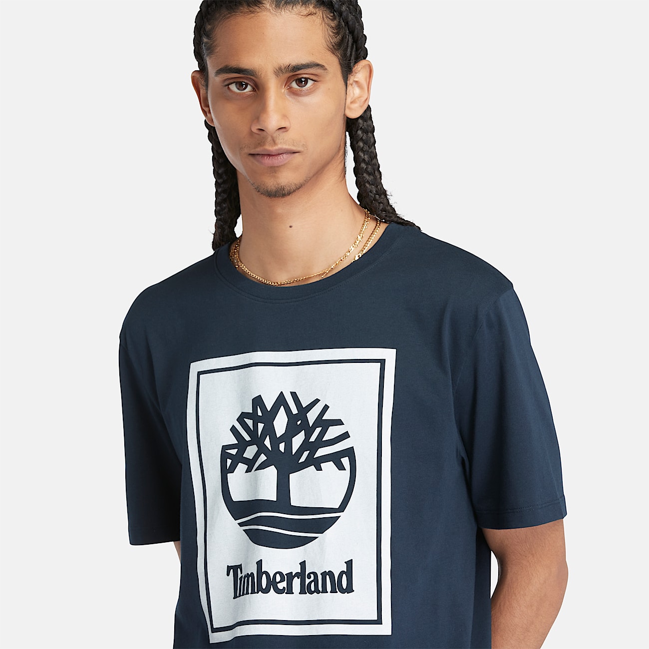 T-Shirt mit kontrastierendem Stack-Logo für Herren in Dunkelblau - 3