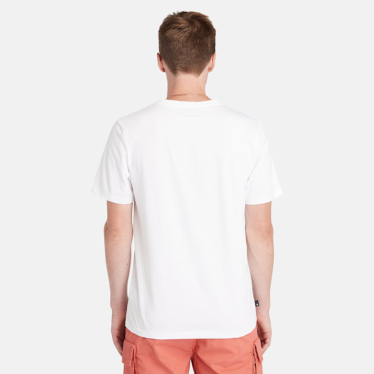 Kurzärmeliges T-Shirt mit gestapeltem Logo für Herren in Weiß