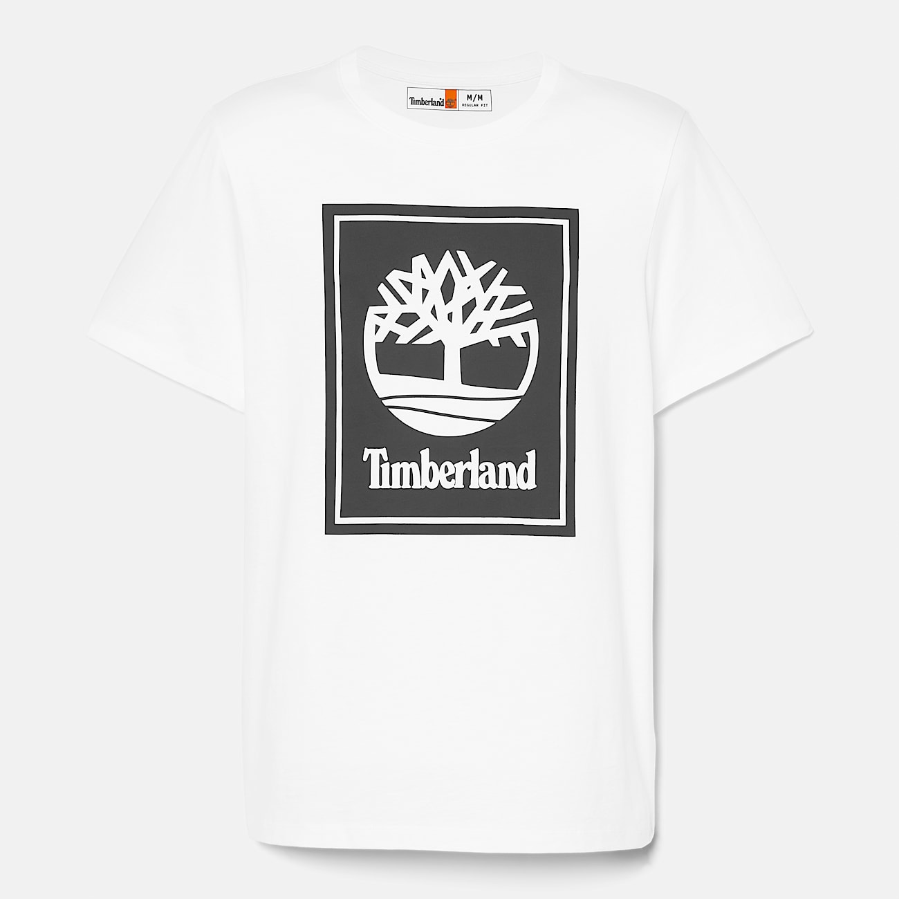 Kurzärmeliges T-Shirt mit gestapeltem Logo für Herren in Weiß