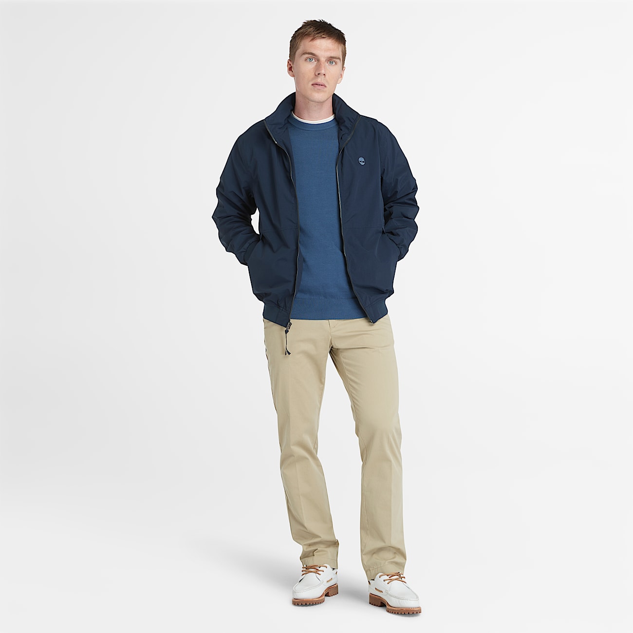 Waterproof Bomber Jacket for Men in Dark Blue
