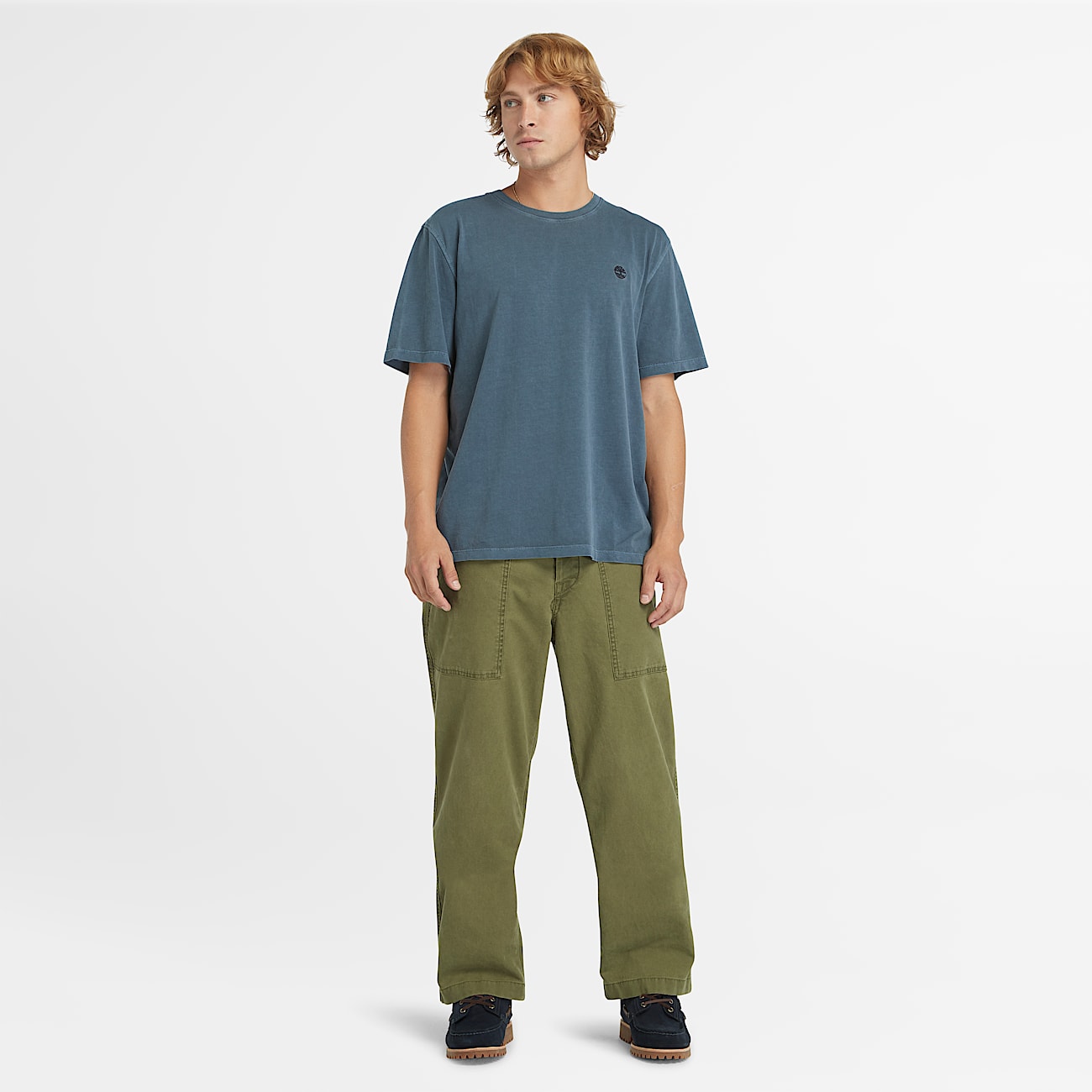 T-shirt à manches courtes Dunstan River teint en pièce pour homme en bleu foncé - 2