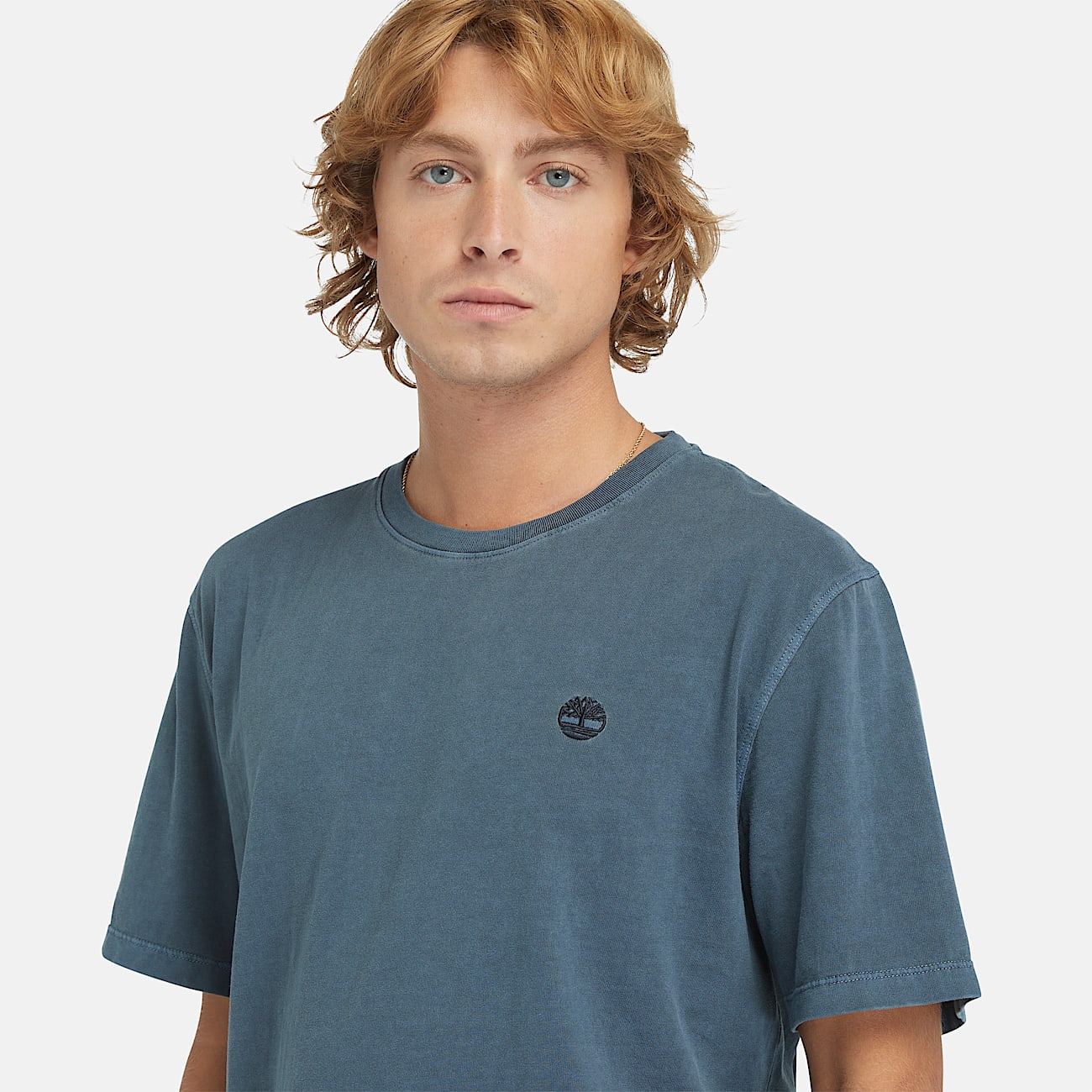 T-shirt à manches courtes Dunstan River teint en pièce pour homme en bleu foncé - 3