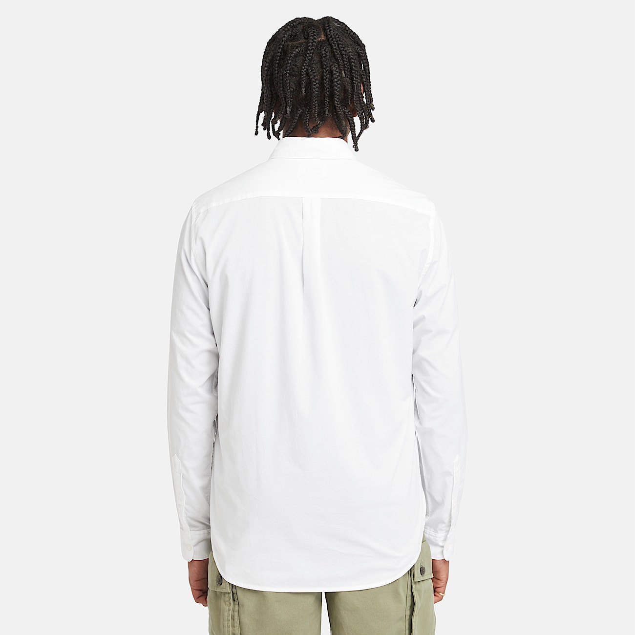 Chemise en popeline extensible à manches longues pour homme en blanc - 4