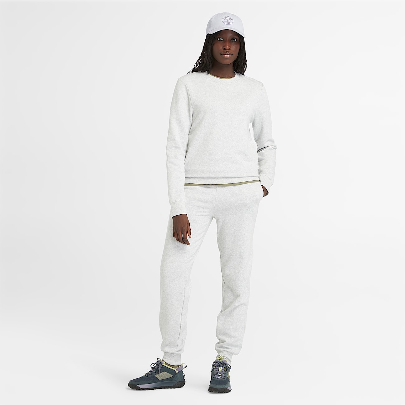 Joggers con Rovescio Spazzolato Exeter River da Donna in grigio chiaro