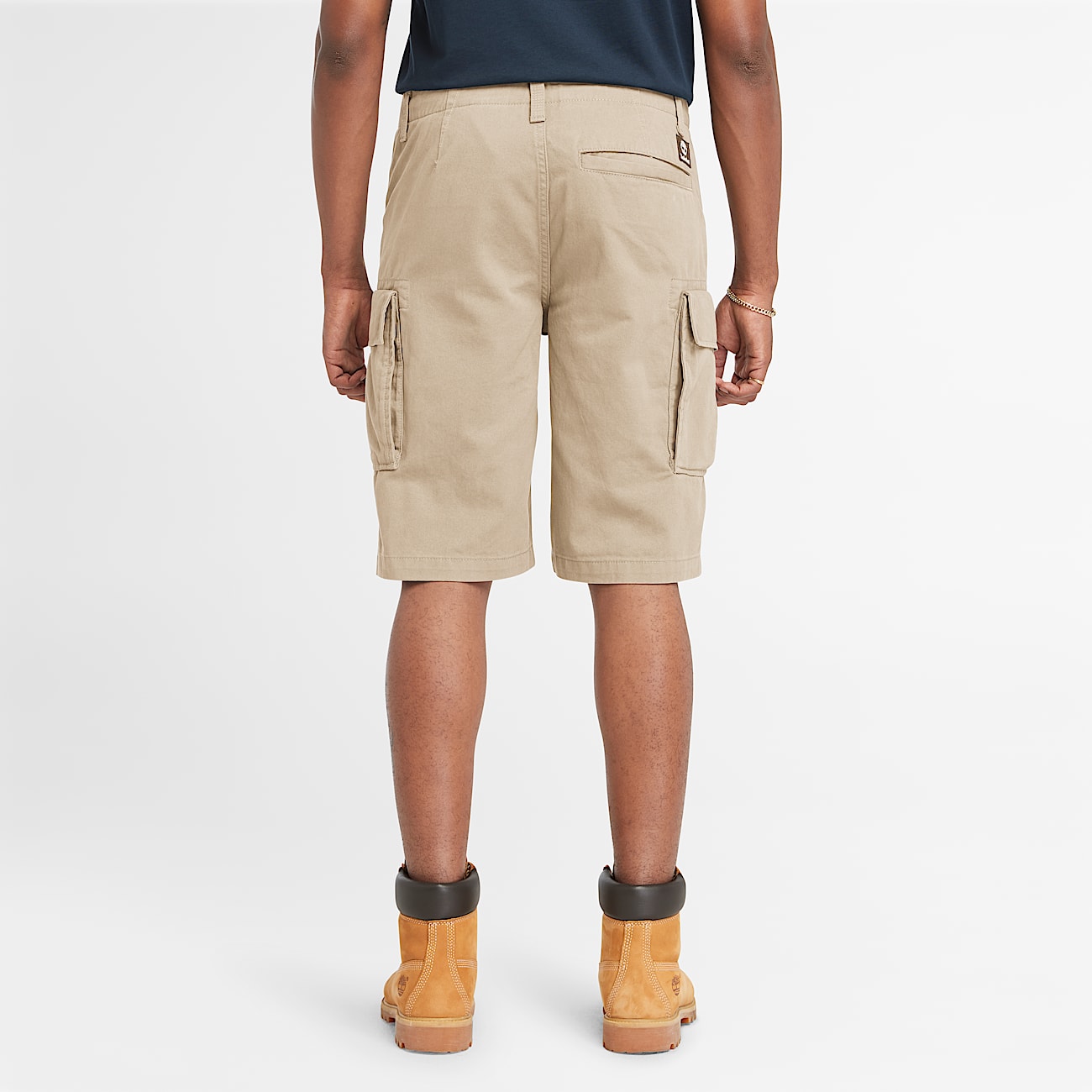 Brookline cargoshort van keperstof voor heren in beige - 3