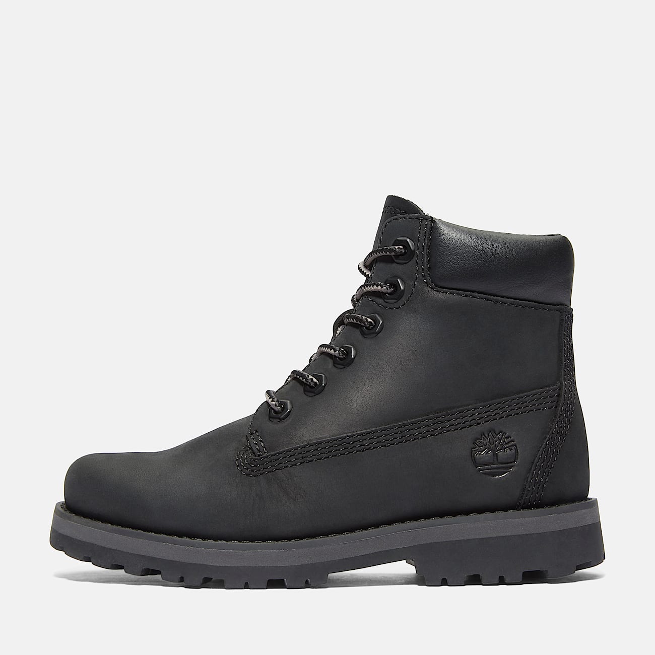 Courma Kid Lace-Up Boot for Youth in Black - 8