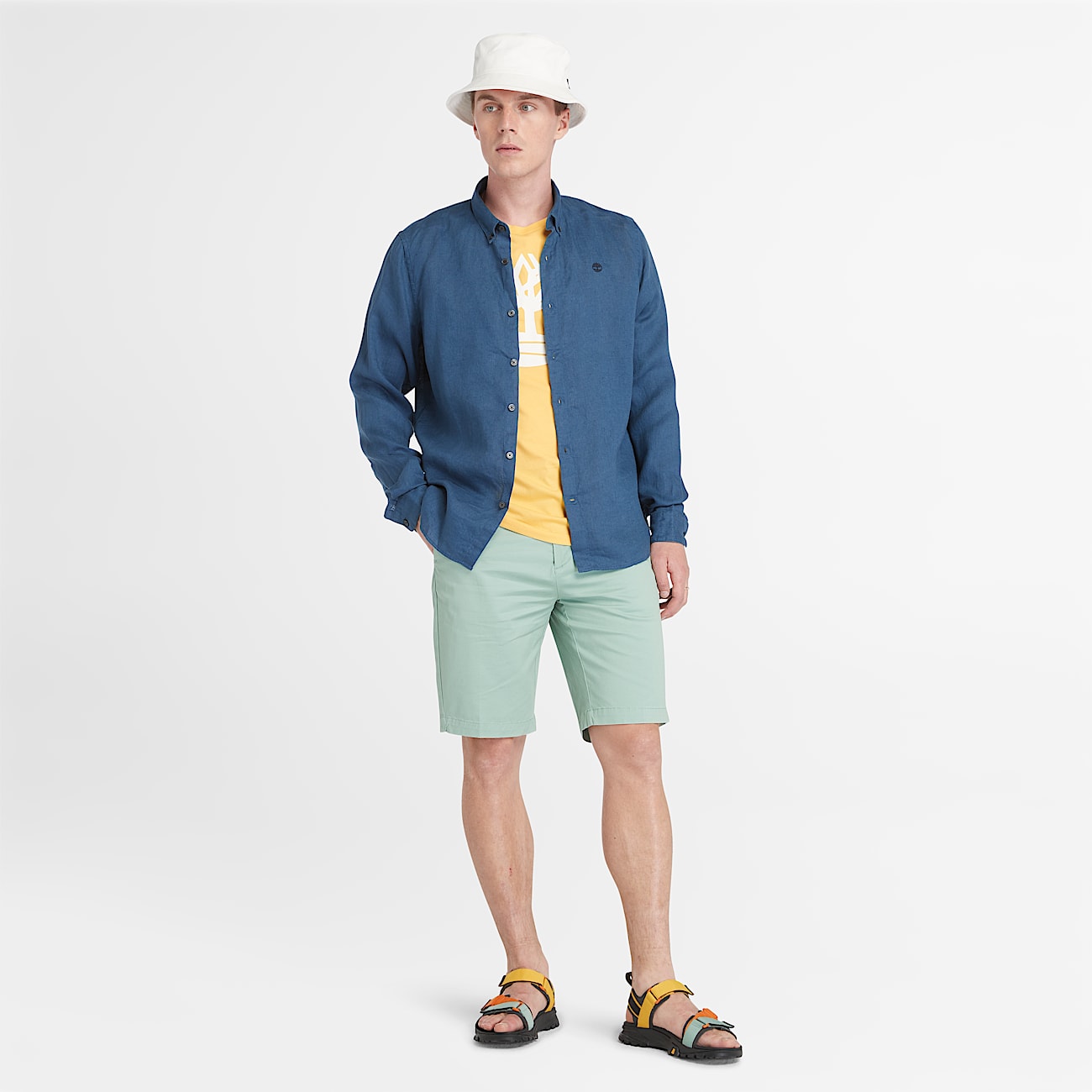Mill Brook Linen Shirt for Men in Navy