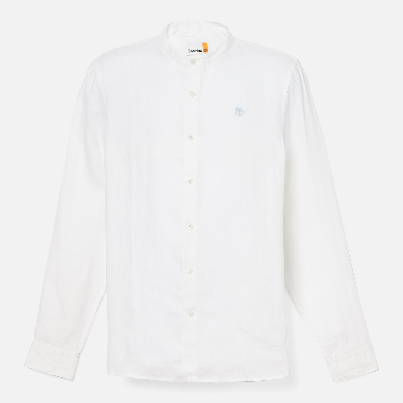 Mill Brook Linen Korean Collar Shirt for Men in White