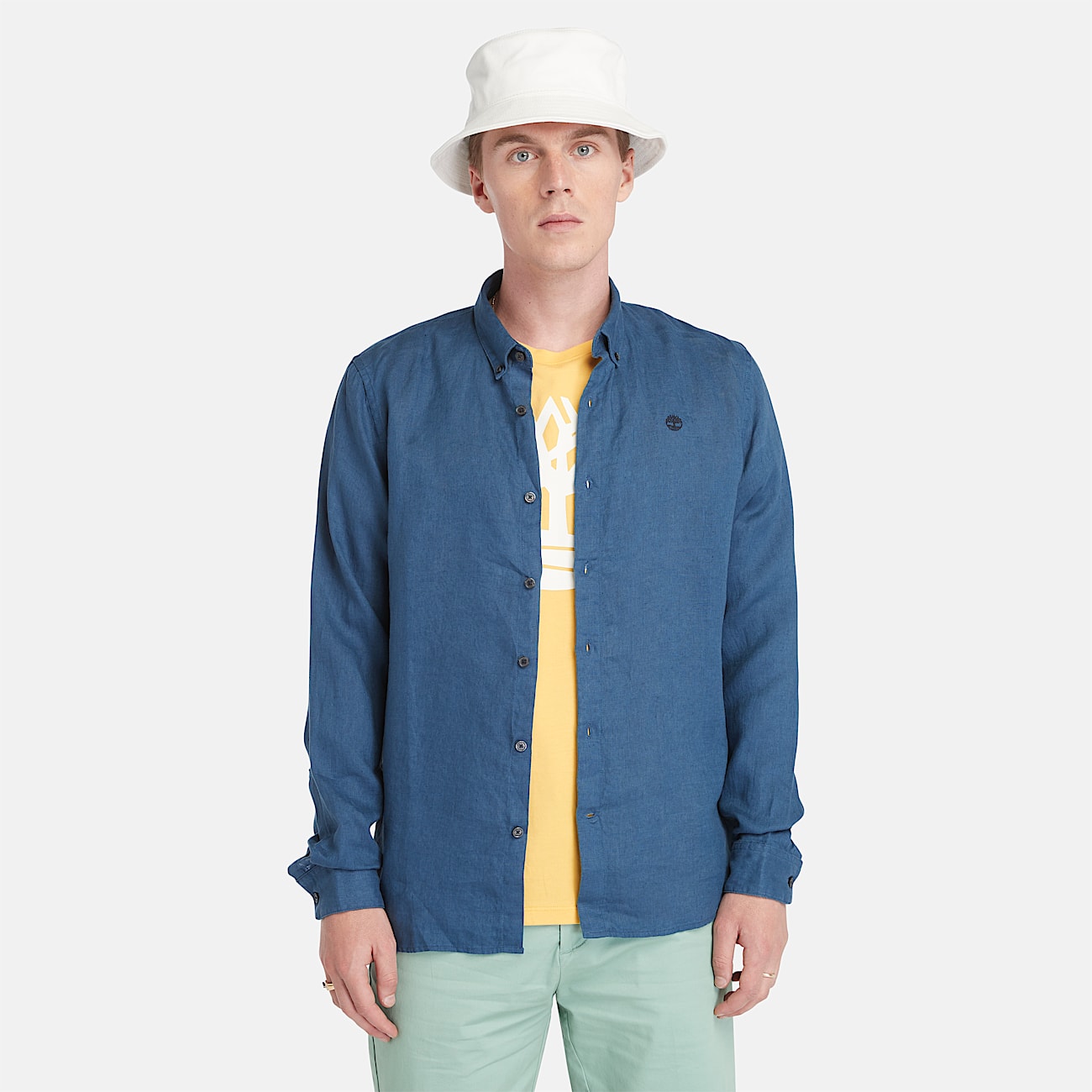 Mill Brook Linen Shirt for Men in Navy
