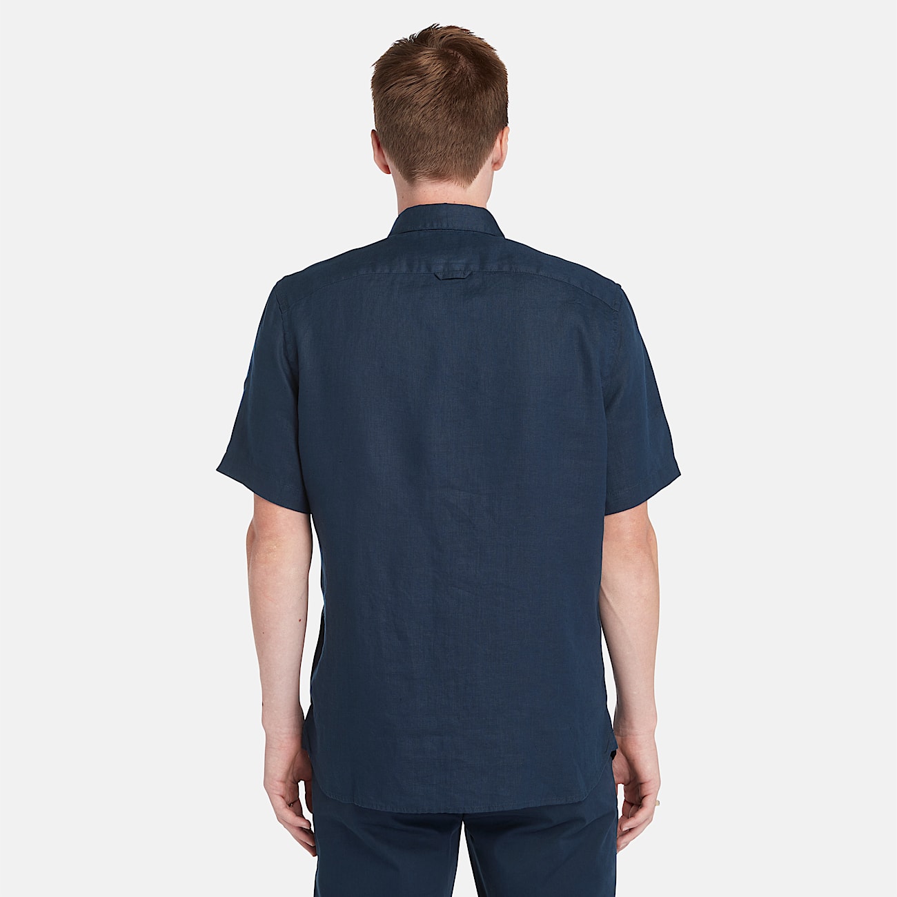 Mill Brook Linen Short-Sleeve Shirt for Men in Dark Blue